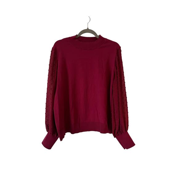 CeCe Sweaters - CeCe Cynthia Steffe Sheer Clip Dot Long Sleeve Sweater Womens Size 3X Mock Neck